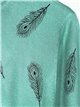 Plus size feather print sweater