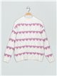 Oversized high neck heart sweater