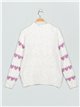 Oversized high neck heart sweater