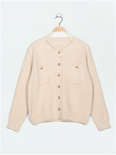 Knit cardigan with pockets