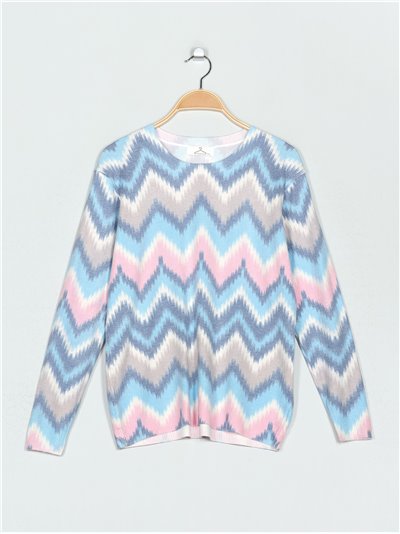 Zig-zag soft sweater