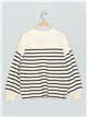 Collared striped sweater