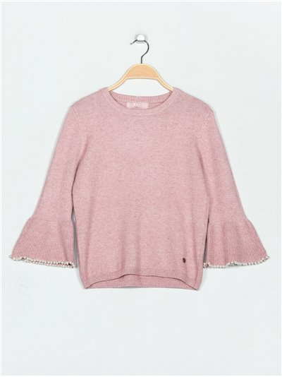 Sweater with pearl beads