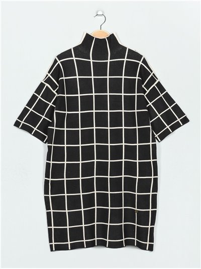 Checked knit dress