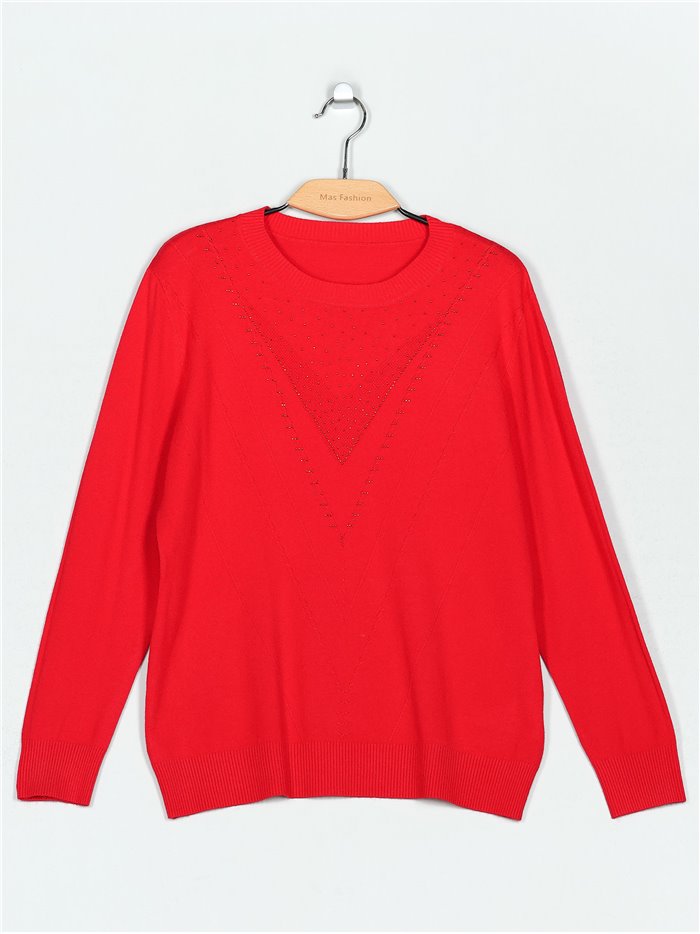 Sweater with rhinestone (M/L-L/XL)