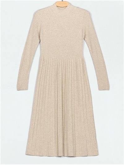 Pleated soft knit dress (M/L-L/XL)