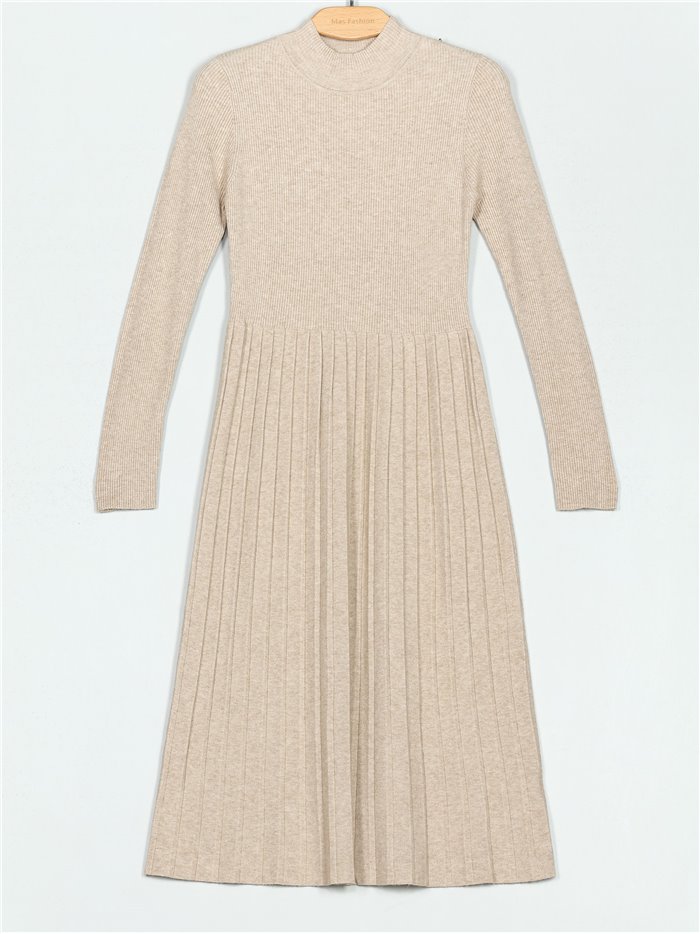 Pleated soft knit dress (M/L-L/XL)