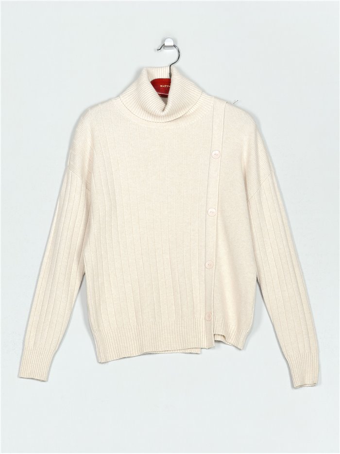 Roll neck ribbed sweater (M/L-L/XL)