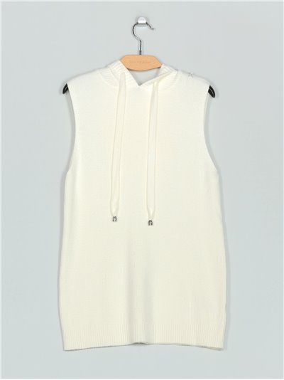 Hooded knit waistcoat (M/L-L/XL)