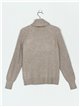 Roll neck textured cable-knit sweater (M/L-L/XL)