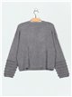 Frayed edge knitted sweater (M/L-L/XL)