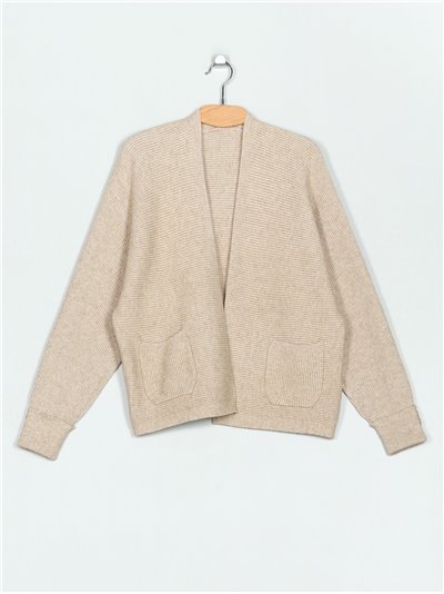 Ribbed knit cardigan (M/L-L/XL)