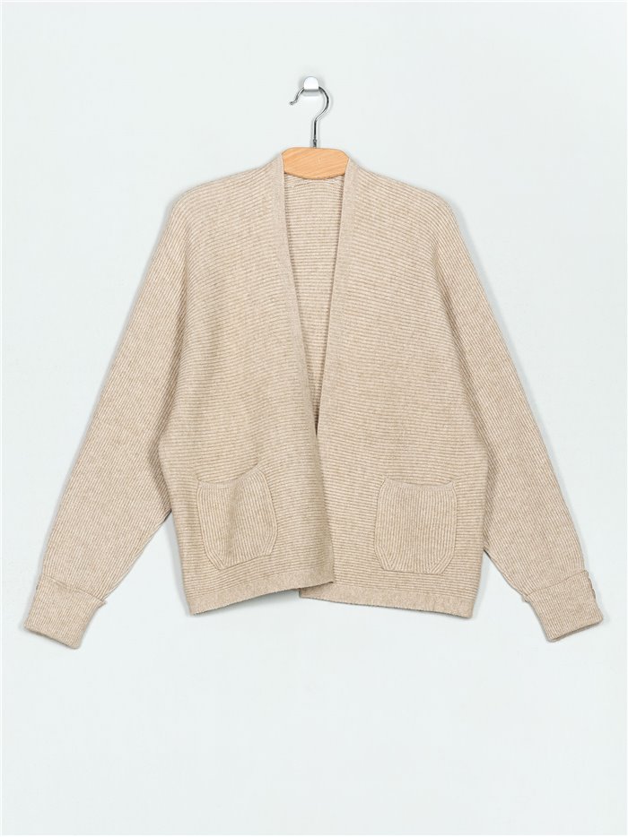 Ribbed knit cardigan (M/L-L/XL)