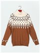 Roll neck contrast sweater (S/M-L/XL)