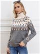 Roll neck contrast sweater (S/M-L/XL)