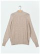 Textured cable-knit sweater (S/M-L/XL)