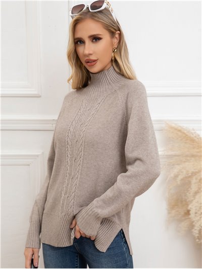 Textured cable-knit sweater (S/M-L/XL)