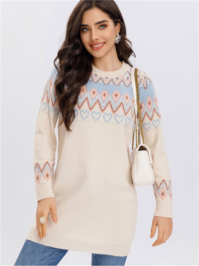 Contrast knit dress (S/M-L/XL)