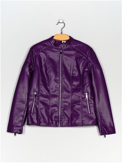 Chaqueta efecto piel pelo deep-purple (40-48)