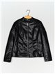 Faux leather jacket black (40-48)