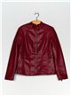 Chaqueta efecto piel pelo deep-red-rose (40-48)