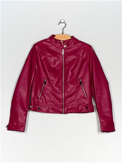 Faux leather jacket red-rose (M-XXL)