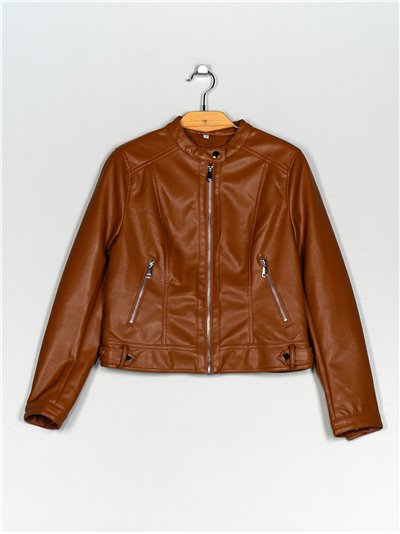 Faux leather jacket camel (M-XXL)