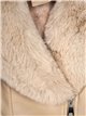 Faux leather biker jacket with faux fur apricot (M-XXL)