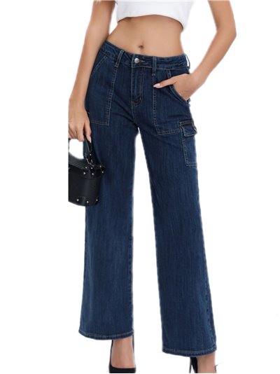 Straight cargo jeans azul (S-XXL)