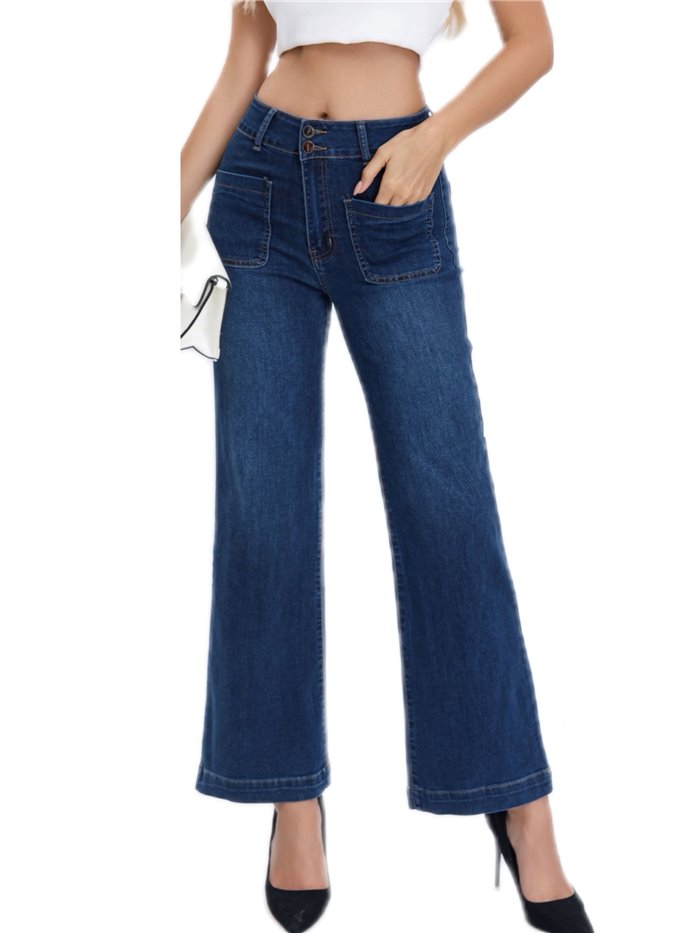 Straight jeans with pockets azul (36-46)