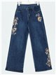 Jeans rectos flores azul (S-XXL)