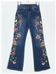 Jeans flare bordado azul (S-XXL)