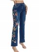 Jeans flare bordado azul (S-XXL)