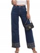 Embroidered straight jeans azul (S-XXL)