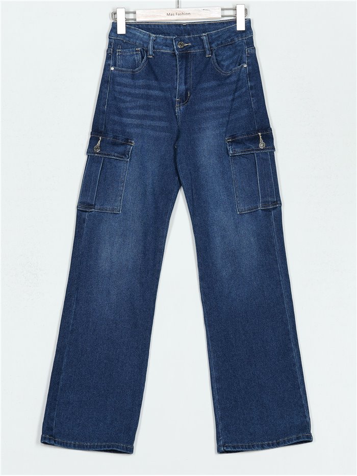 Straight cargo jeans azul (S-XXL)