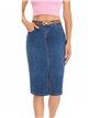 Belted denim midi skirt azul (40-52)