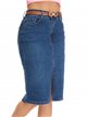 Falda denim midi cinturón azul (40-52)