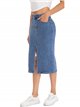 Falda denim midi abertura azul (S-XXL)