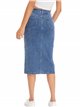 Denim midi skirt with a vent azul (S-XXL)