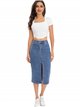 Denim midi skirt with a vent azul (S-XXL)