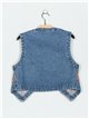 Embroidered denim waistcoat azul (S-M-L)