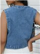 Embroidered denim waistcoat azul (S-M-L)