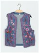 Embroidered denim waistcoat azul (S-M-L)