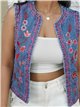 Embroidered denim waistcoat azul (S-M-L)