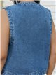 Embroidered denim waistcoat azul (S-M-L)