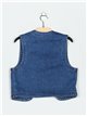 Embroidered denim waistcoat azul (S-M-L)