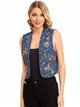 Embroidered denim waistcoat azul (S-M-L)