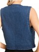 Embroidered denim waistcoat azul (S-M-L)