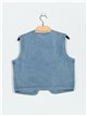 Embroidered denim waistcoat denim-blue (S-M-L-XL)