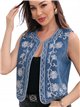 Embroidered denim waistcoat denim-blue (S-M-L-XL)